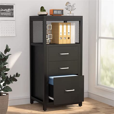 tall filing cabinet with shelves